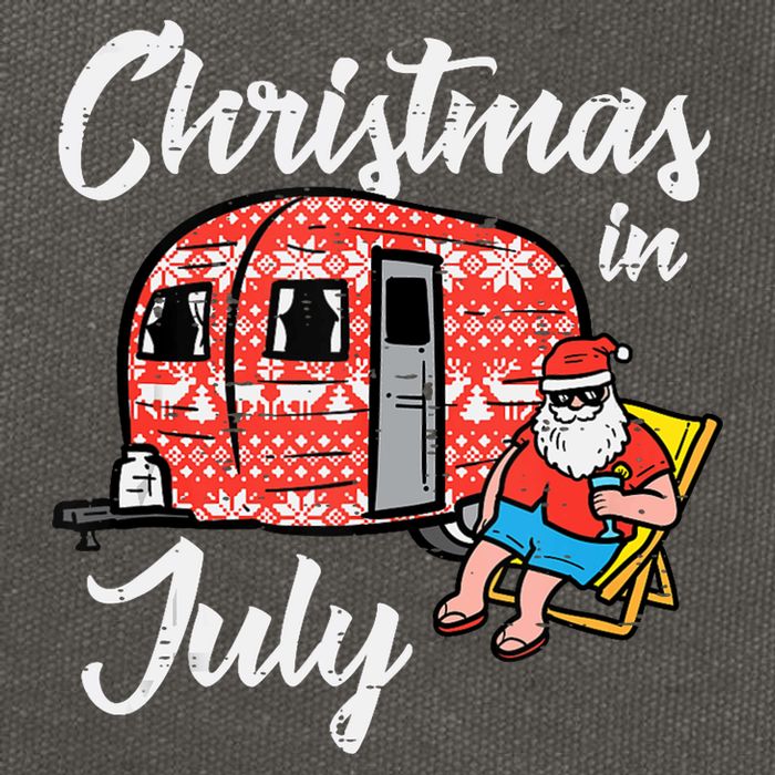 Christmas In July Santa Camping Funny Xmas Tank Top Cotton Canvas Backpack
