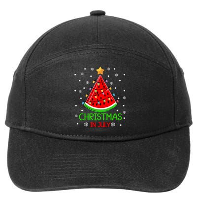 Christmas In July Watermelon Xmas Tree Summer 7-Panel Snapback Hat