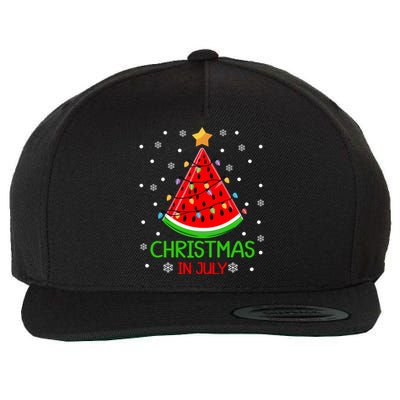 Christmas In July Watermelon Xmas Tree Summer Wool Snapback Cap