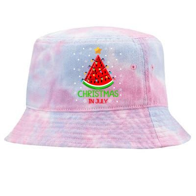 Christmas In July Watermelon Xmas Tree Summer Tie-Dyed Bucket Hat