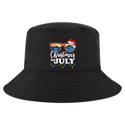 Christmas In July Santa Hat Sunglasses Summer Vacation Beach Tank Top Cool Comfort Performance Bucket Hat