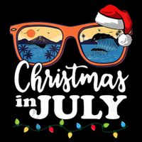 Christmas In July Santa Hat Sunglasses Summer Vacation Beach Tank Top Cooling Performance Crew T-Shirt