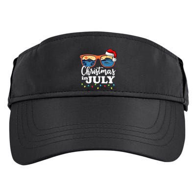Christmas In July Santa Hat Sunglasses Summer Vacation Beach Tank Top Adult Drive Performance Visor