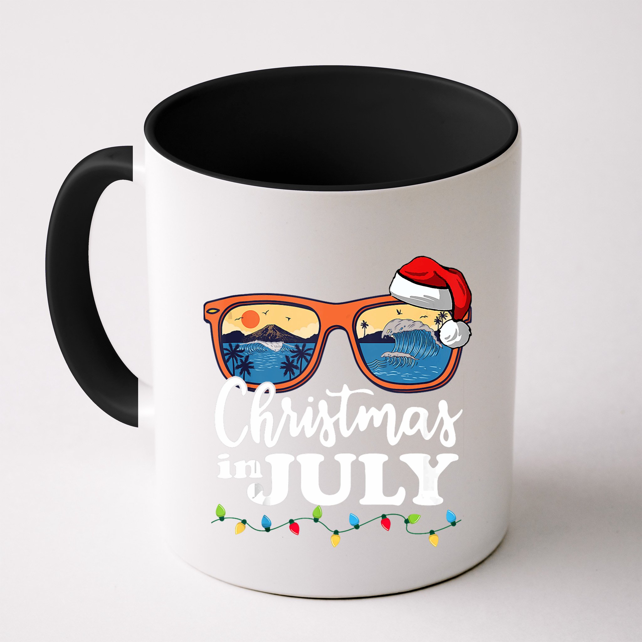 Christmas In July Santa Hat Sunglasses Summer Vacation Beach Tank Top Mug