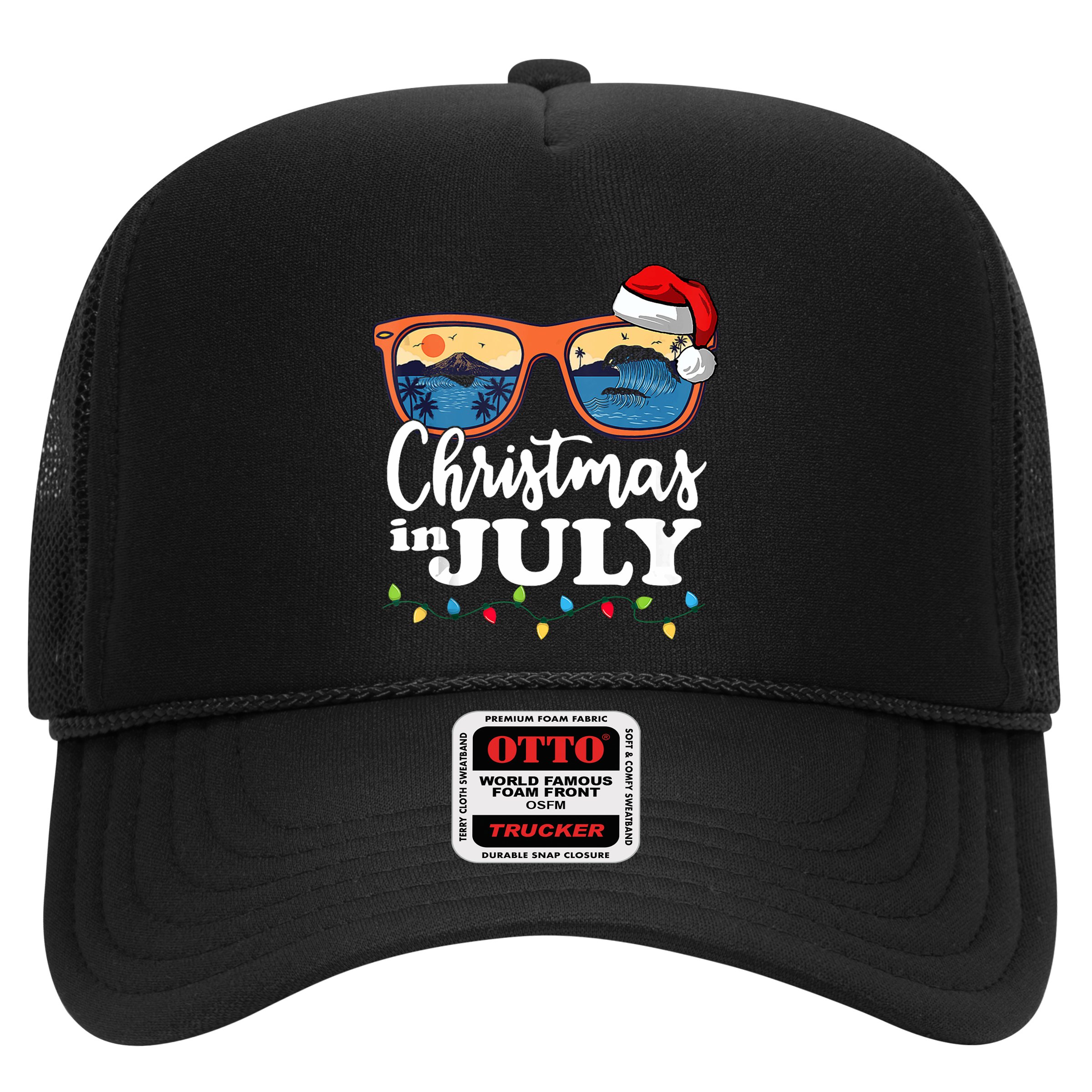 Christmas In July Santa Hat Sunglasses Summer Vacation Beach Tank Top Hat
