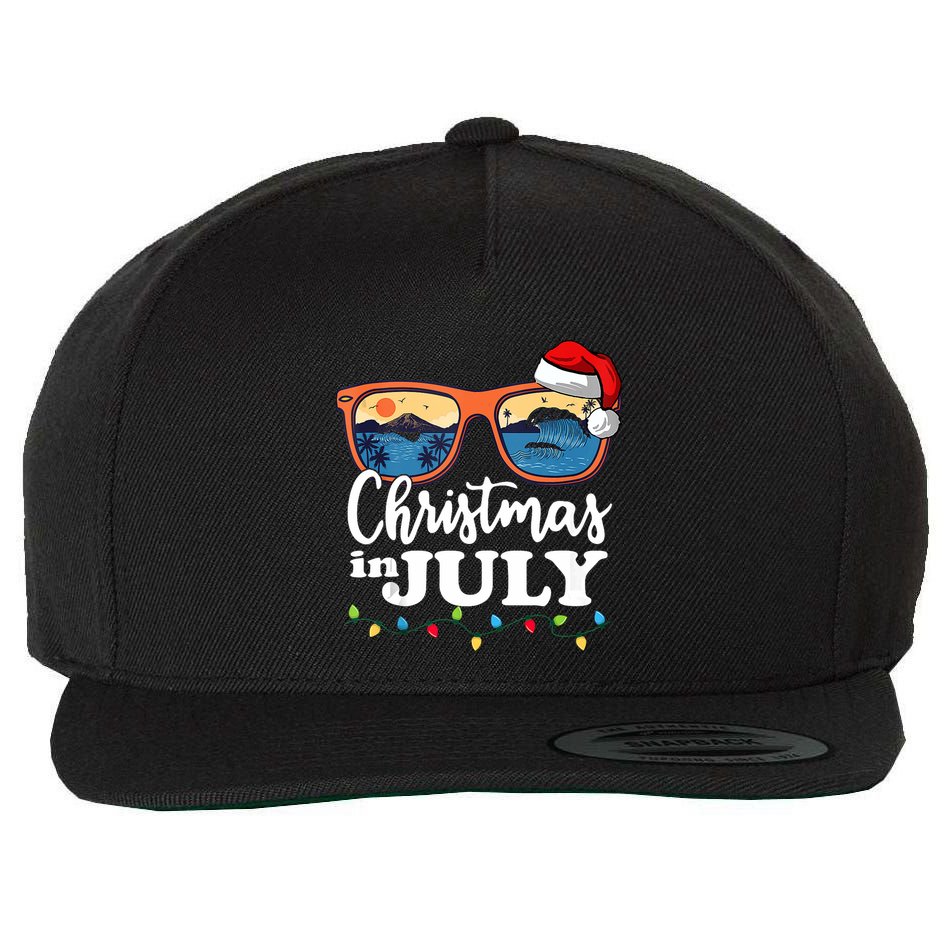 Christmas In July Santa Hat Sunglasses Summer Vacation Beach Tank Top Wool Snapback Cap