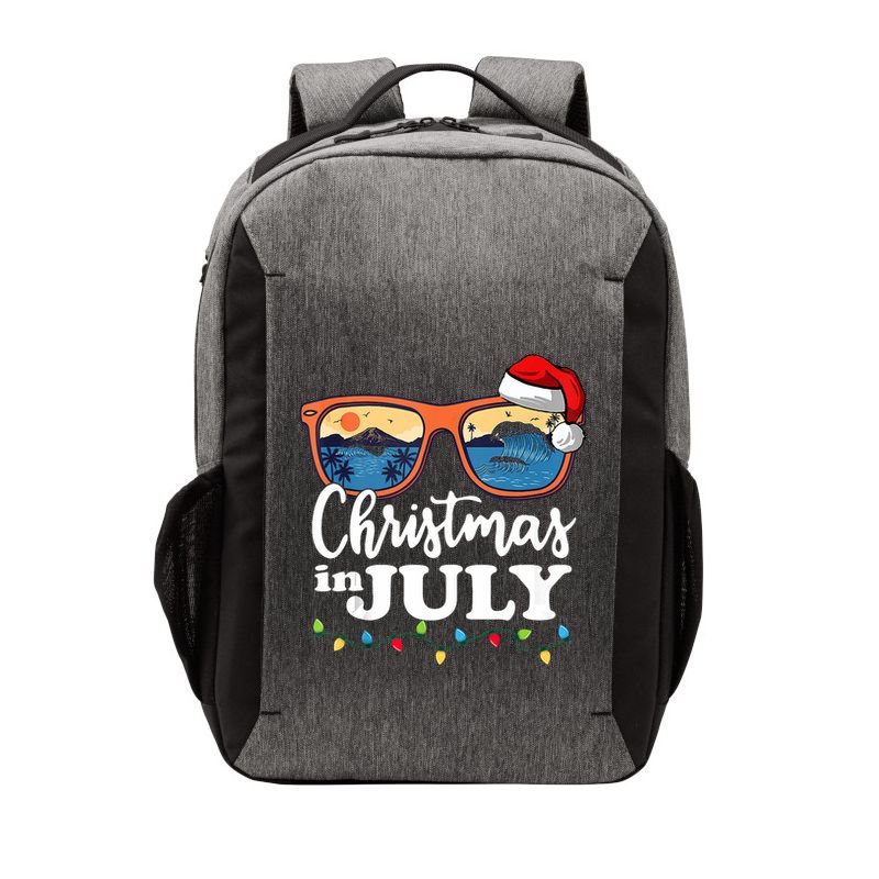 Christmas In July Santa Hat Sunglasses Summer Vacation Beach Tank Top Vector Backpack