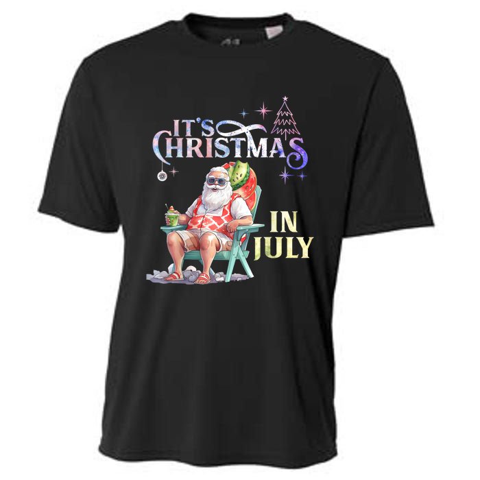 Christmas In July Santa Beach Summer Float Xmas Funny Cooling Performance Crew T-Shirt