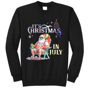 Christmas In July Santa Beach Summer Float Xmas Funny Sweatshirt