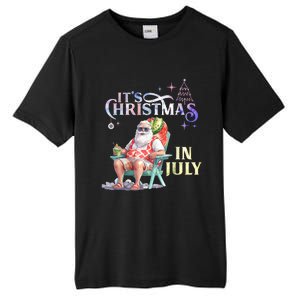 Christmas In July Santa Beach Summer Float Xmas Funny Tall Fusion ChromaSoft Performance T-Shirt