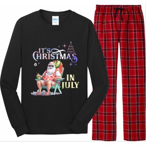 Christmas In July Santa Beach Summer Float Xmas Funny Long Sleeve Pajama Set