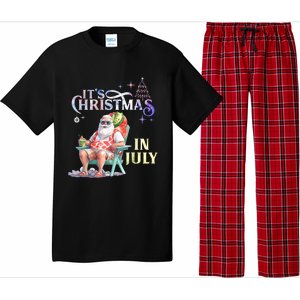 Christmas In July Santa Beach Summer Float Xmas Funny Pajama Set