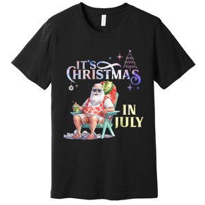 Christmas In July Santa Beach Summer Float Xmas Funny Premium T-Shirt