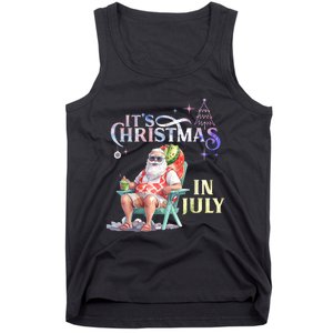 Christmas In July Santa Beach Summer Float Xmas Funny Tank Top