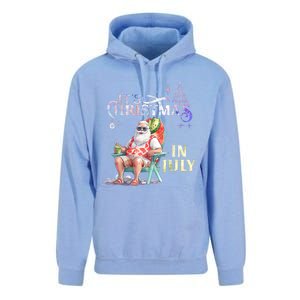 Christmas In July Santa Beach Summer Float Xmas Funny Unisex Surf Hoodie