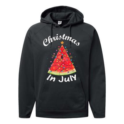 Christmas In July Melon Xmas Tree Summer Tank Top Performance Fleece Hoodie