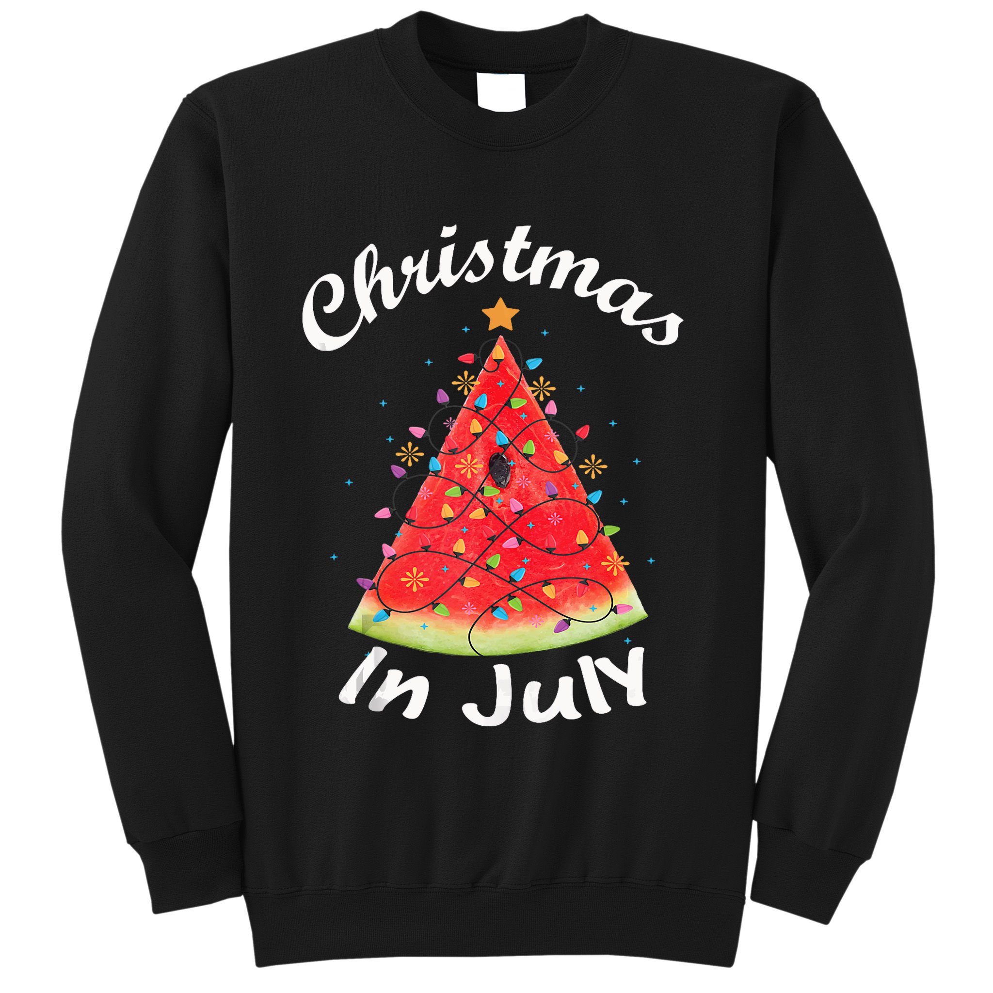 Christmas In July Melon Xmas Tree Summer Tank Top Sweatshirt