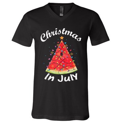 Christmas In July Melon Xmas Tree Summer Tank Top V-Neck T-Shirt