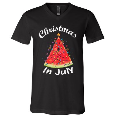 Christmas In July Melon Xmas Tree Summer Tank Top V-Neck T-Shirt