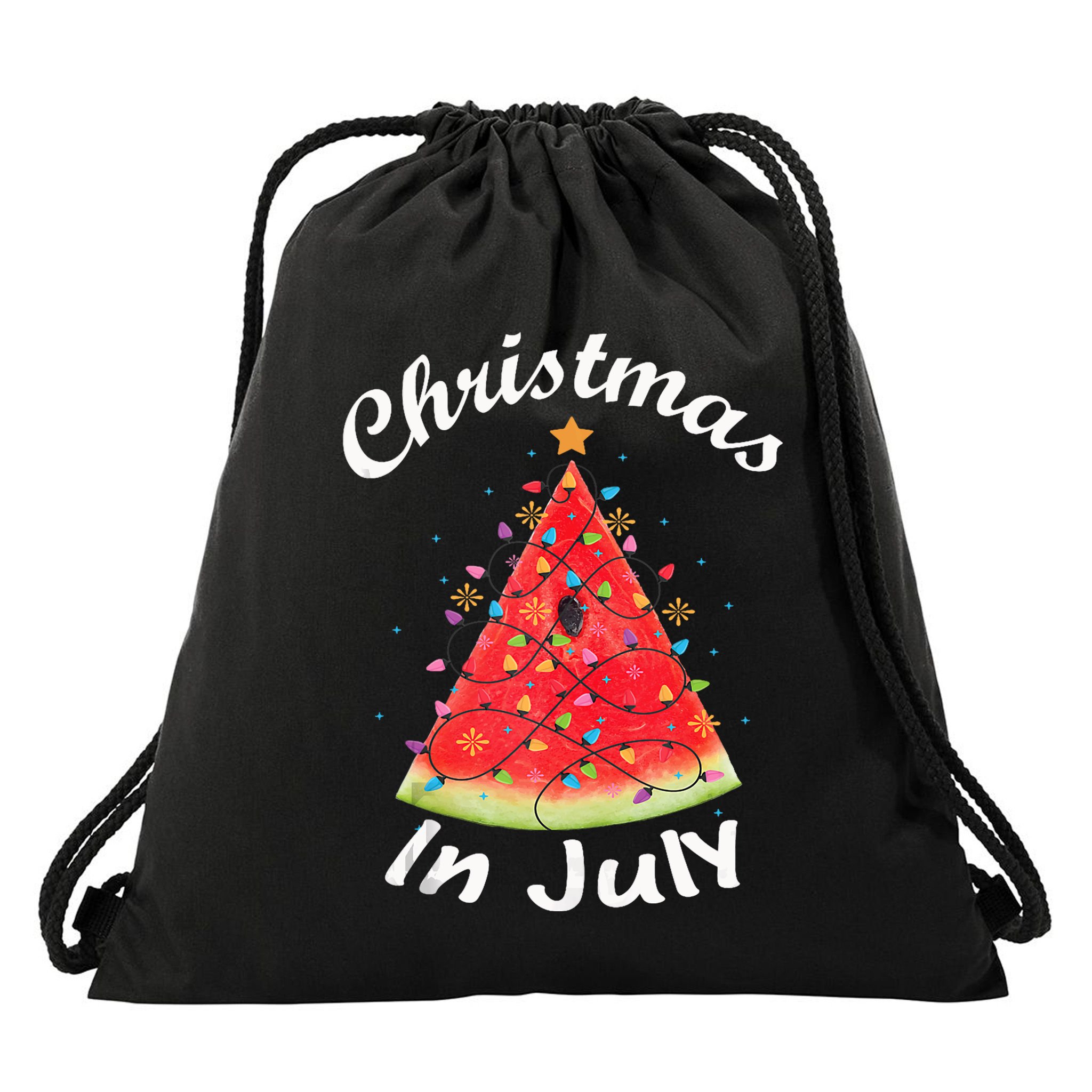 Christmas In July Melon Xmas Tree Summer Tank Top Drawstring Bag