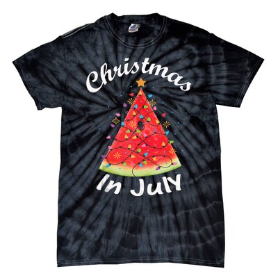 Christmas In July Melon Xmas Tree Summer Tank Top Tie-Dye T-Shirt