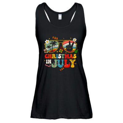 Christmas In July Sunglasses Xmas Tree Summer Ladies Essential Flowy Tank