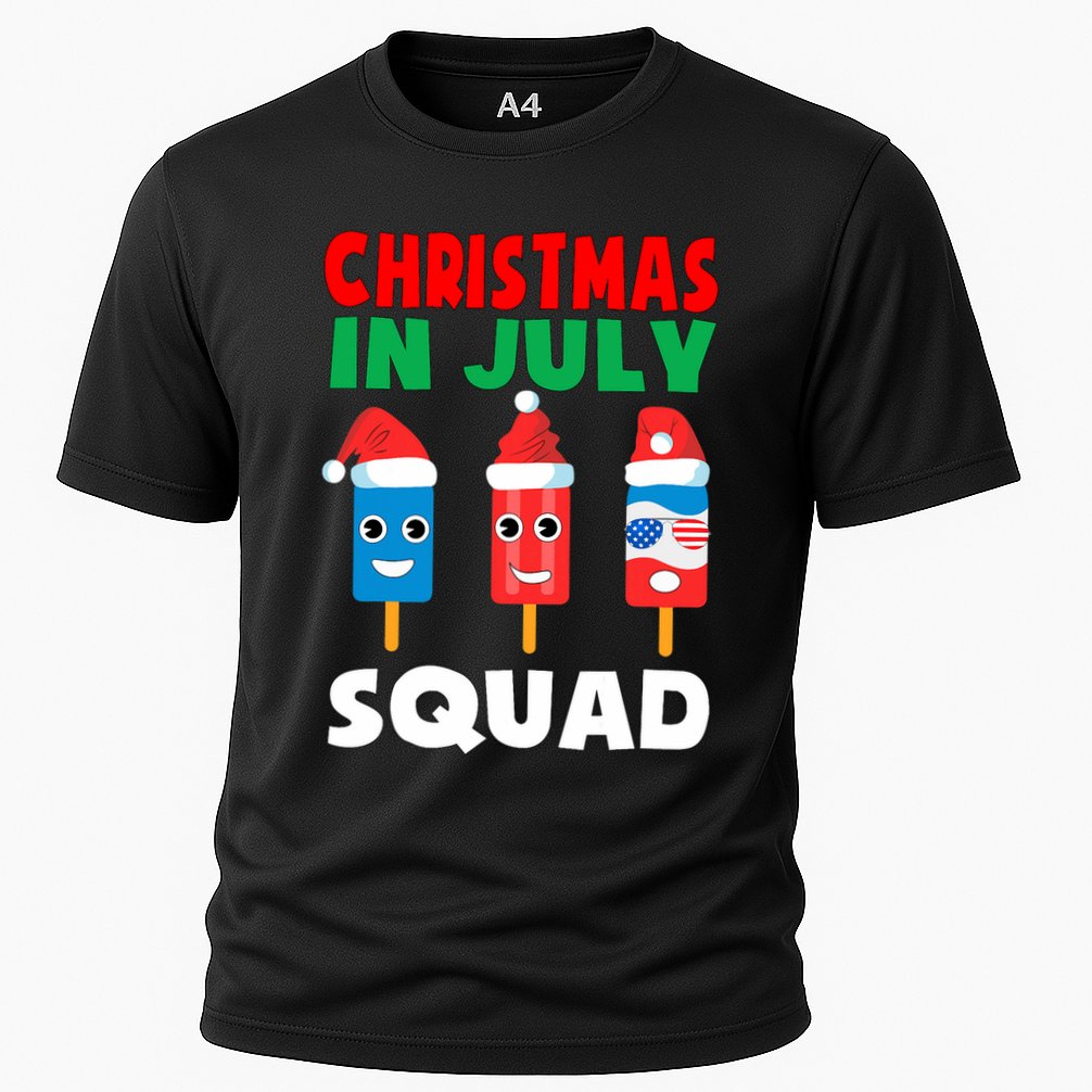 Christmas In July Squad Crew Cute Ice Pops In Santa Hat Performance Shirt
