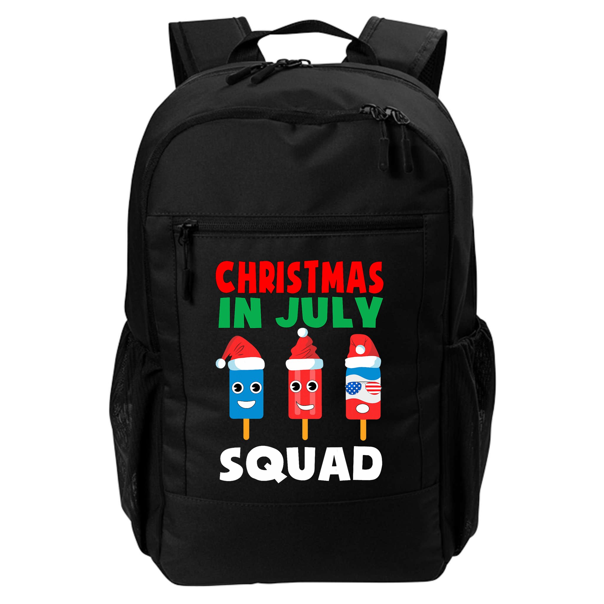 Christmas In July Squad Crew Cute Ice Pops In Santa Hat Backpack