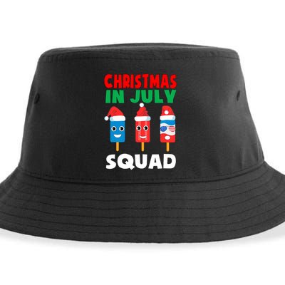 Christmas In July Squad Crew Cute Ice Pops In Santa Hat Sustainable Bucket Hat