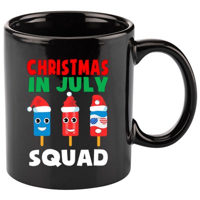 Christmas In July Squad Crew Cute Ice Pops In Santa Hat 11oz C Handle Ceramic Mug