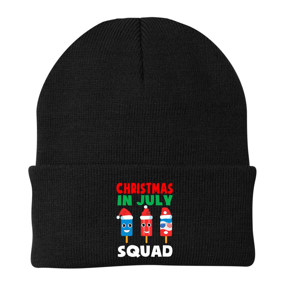 Christmas In July Squad Crew Cute Ice Pops In Santa Hat Beanie
