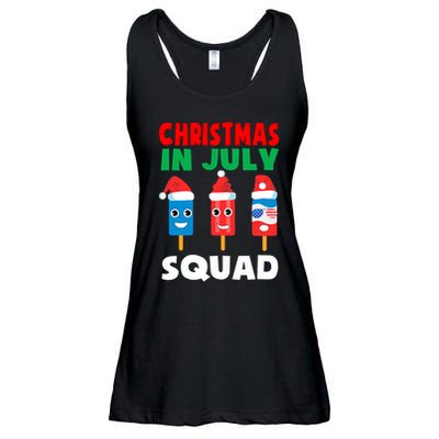 Christmas In July Squad Crew Cute Ice Pops In Santa Hat Ladies Essential Flowy Tank