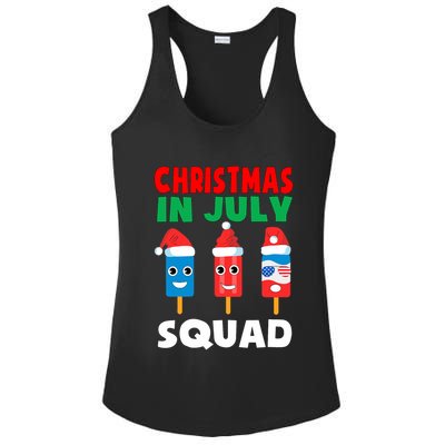 Christmas In July Squad Crew Cute Ice Pops In Santa Hat Ladies PosiCharge Competitor Racerback Tank