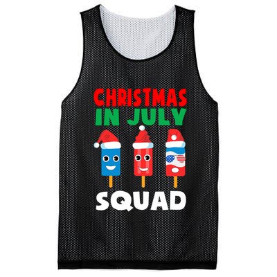 Christmas In July Squad Crew Cute Ice Pops In Santa Hat Mesh Reversible Basketball Jersey Tank
