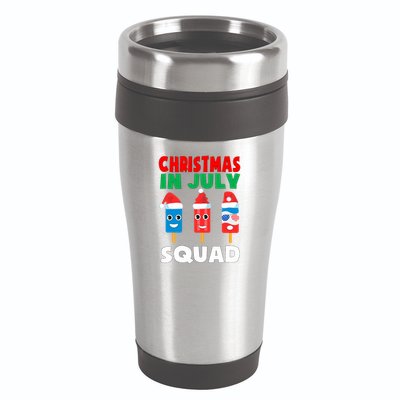 Christmas In July Squad Crew Cute Ice Pops In Santa Hat 16oz Travel Tumbler