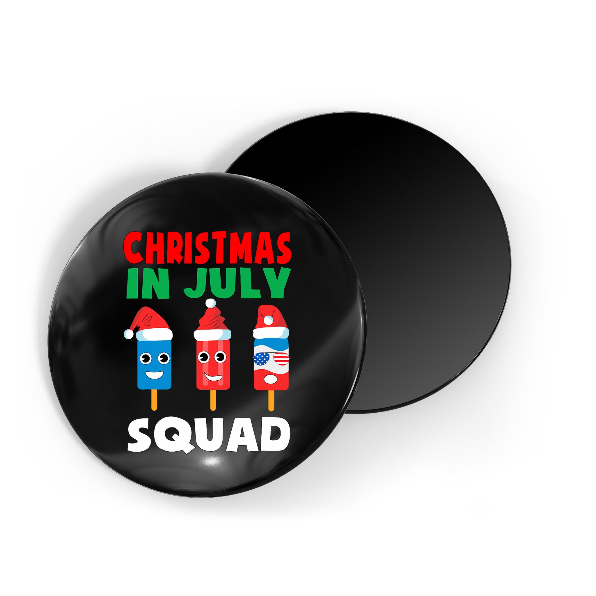 Christmas In July Squad Crew Cute Ice Pops In Santa Hat Magnet