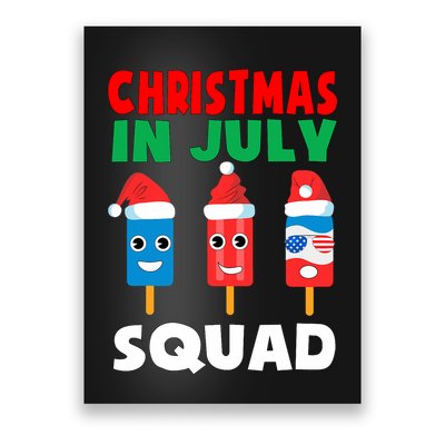 Christmas In July Squad Crew Cute Ice Pops In Santa Hat Poster