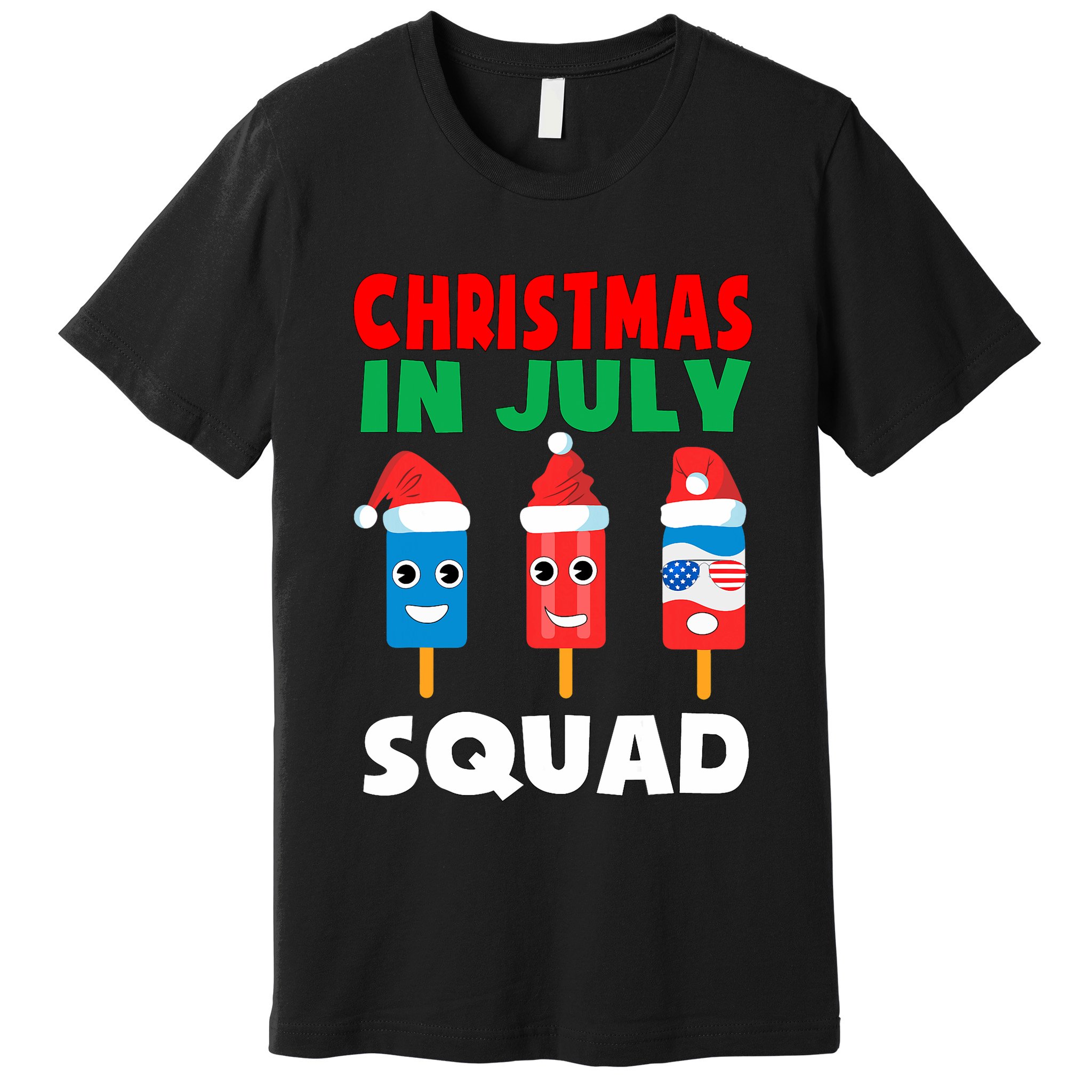 Christmas In July Squad Crew Cute Ice Pops In Santa Hat Premium T-Shirt