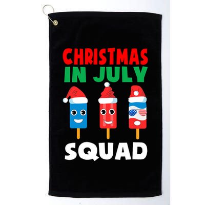 Christmas In July Squad Crew Cute Ice Pops In Santa Hat Golf Towel
