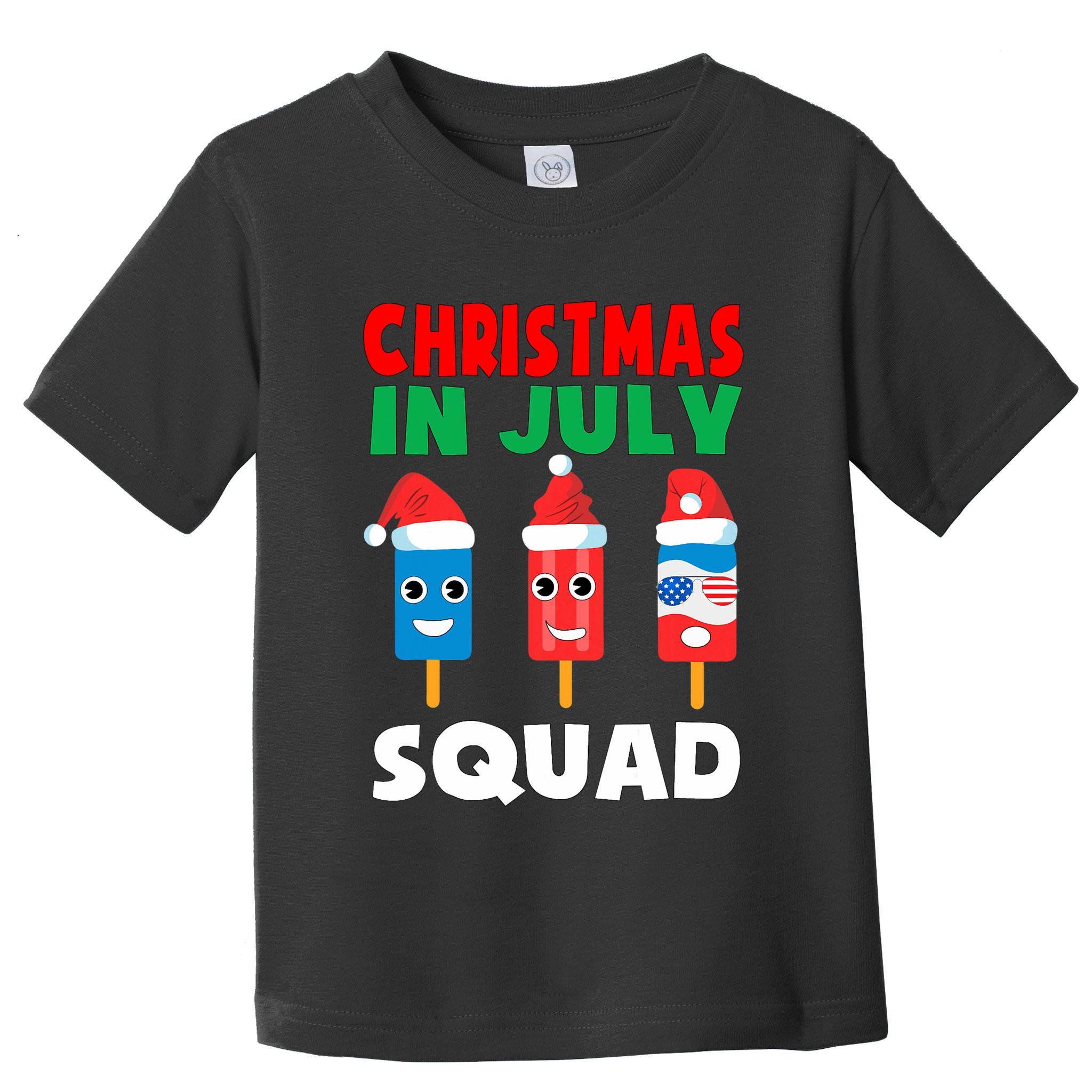 Christmas In July Squad Crew Cute Ice Pops In Santa Hat Toddler T-Shirt