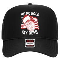 Christmas In July Funny | Santa Ho Ho Hold My Beer High Crown Mesh Back Trucker Hat