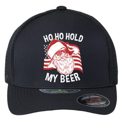 Christmas In July Funny | Santa Ho Ho Hold My Beer Flexfit Unipanel Trucker Cap