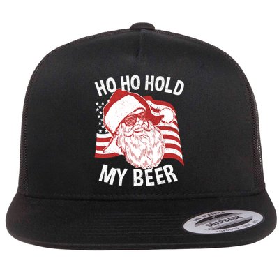 Christmas In July Funny | Santa Ho Ho Hold My Beer Flat Bill Trucker Hat