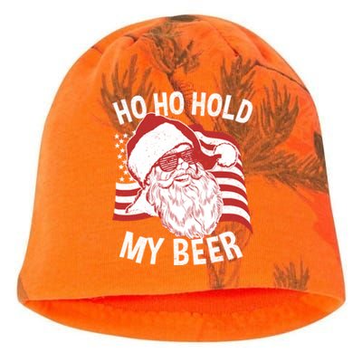 Christmas In July Funny | Santa Ho Ho Hold My Beer Kati - Camo Knit Beanie