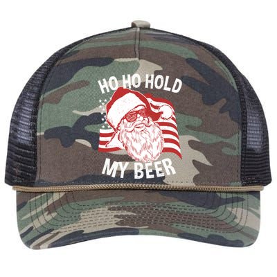 Christmas In July Funny | Santa Ho Ho Hold My Beer Retro Rope Trucker Hat Cap