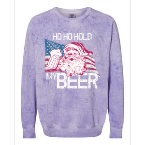 Christmas In July Santa Ho Ho Hold My Beer Funny Gift Colorblast Crewneck Sweatshirt