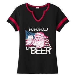 Christmas In July Santa Ho Ho Hold My Beer Funny Gift Ladies Halftime Notch Neck Tee