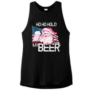 Christmas In July Santa Ho Ho Hold My Beer Funny Gift Ladies PosiCharge Tri-Blend Wicking Tank