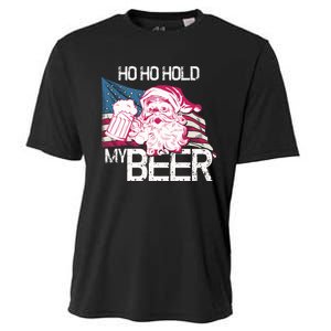 Christmas In July Santa Ho Ho Hold My Beer Funny Gift Cooling Performance Crew T-Shirt