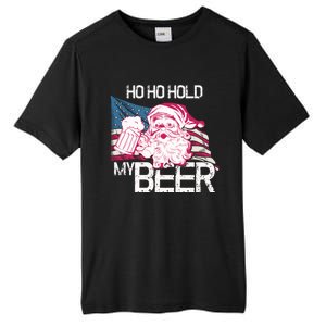 Christmas In July Santa Ho Ho Hold My Beer Funny Gift Tall Fusion ChromaSoft Performance T-Shirt